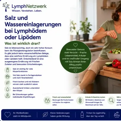 Salz und Wassereinlagerungen bei Lymphödem oder Lipödem