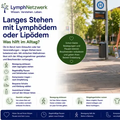 Langes Stehen mit Lymphödem oder Lipödem