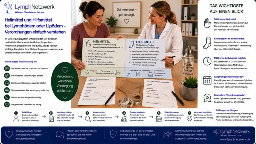 Heilmittel und Hilfsmittel bei Lymphödem oder Lipödem – Verordnungen verstehen