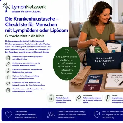 Krankenhaustasche für Menschen mit Lymphödem oder Lipödem